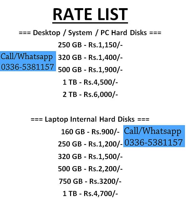 Seagate WD 160 GB 250 GB 320 GB 500 GB 1 tb 2 tb Laptop PC Hard Disk 7