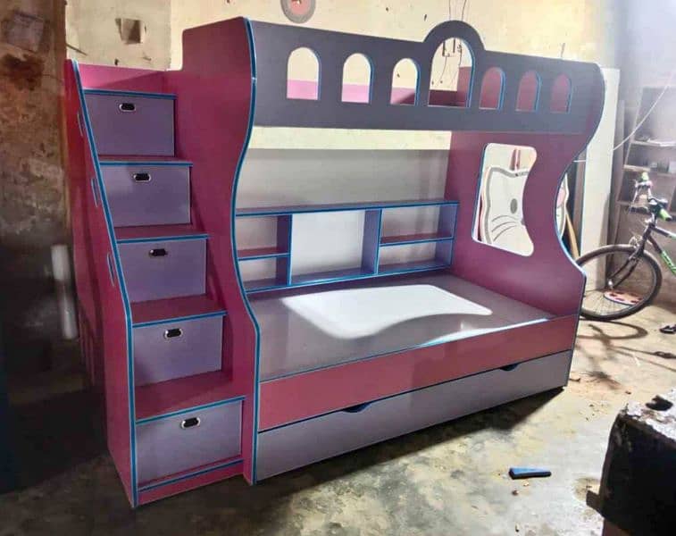 | Kid wooden bunker bed | Baby bed | Double bed | Triple bed 3