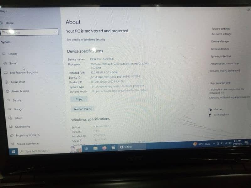 Acer laptop 12ram 128 SSD 5th generation 1