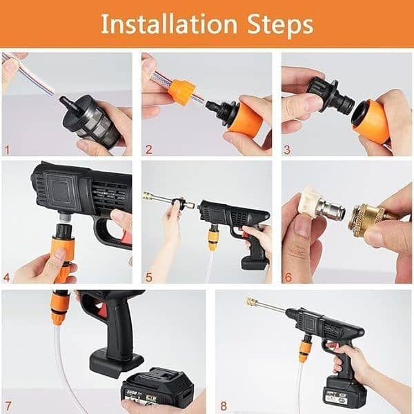 Automatic Cordless Wireless Car Wash Spray Gun High Pressure 48v Lit 3