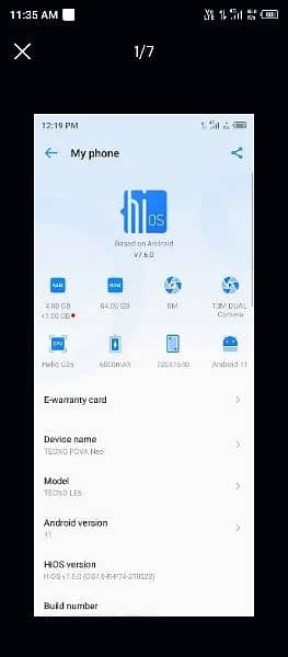 tecno pova neo 4+1 64 all ok with box koi fault nhi ha 6000 mah battry 6