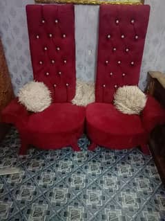 two coffee chairs mehroon valvat