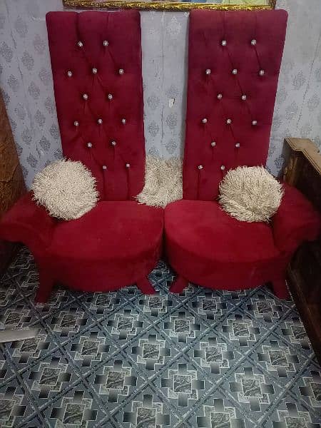 two coffee chairs mehroon valvat 1