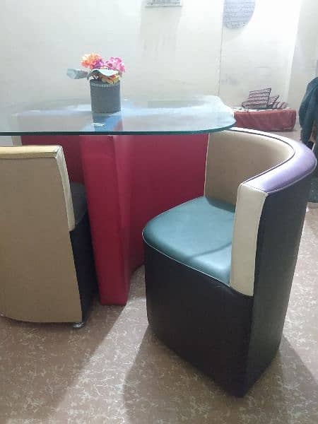 space saving dining table with chairs good condition 4