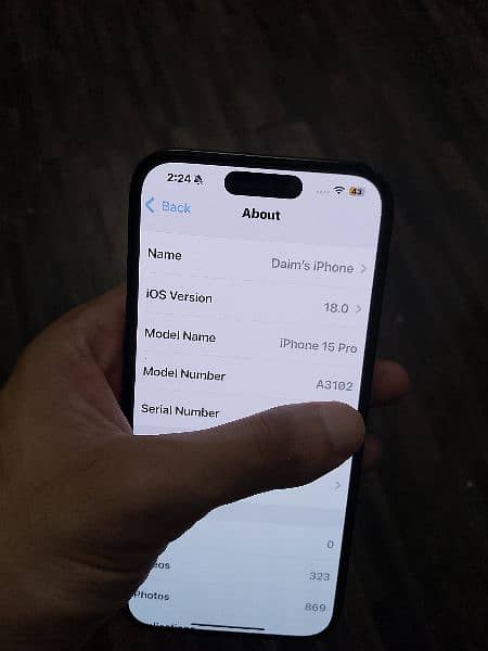 iphone 15pro Non PTA 128gb 149cycle 100% battery 6