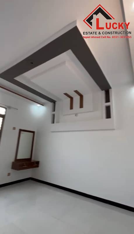 Brand New Independent 400 Sq. Yd. Ground+1 House For Rent at Quetta Town Society Sector 18A Scheme 33 Near By Karachi University Society. 4