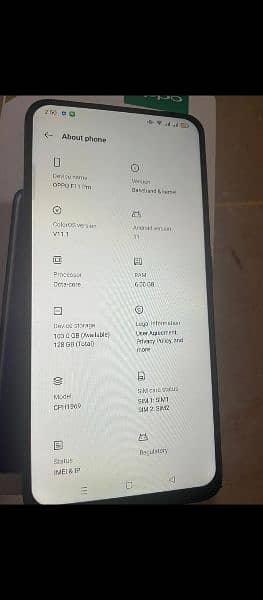 oppo F11 por  128gb 6 gb dabba 2 sim wala 5