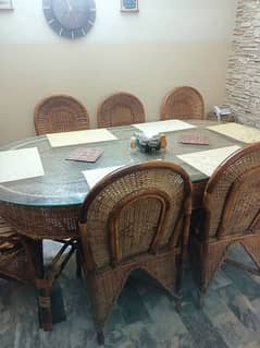 Handmade Dinning Table & Folding Fiber double door