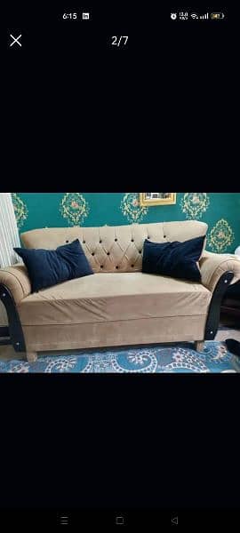 7 Seater velvet sofa set for sale 1