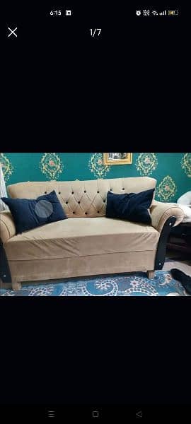 7 Seater velvet sofa set for sale 3