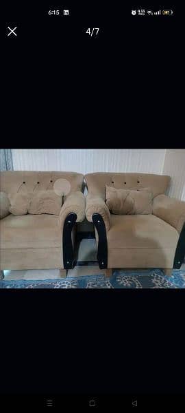 7 Seater velvet sofa set for sale 5