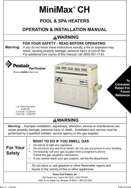 Minimax CH pool heater CH 4oo 13