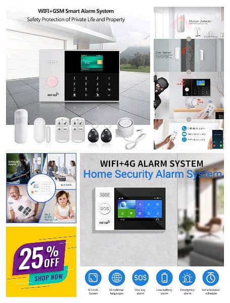 wireles home security burglar alarm system fingerprint code smart lock 1