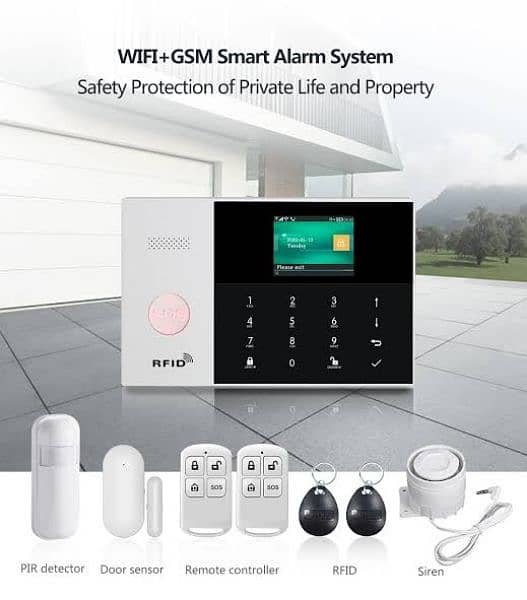 wireles home security burglar alarm system fingerprint code smart lock 2