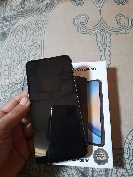 Samsung a34 8/256gb with box cable 9.5/10 5