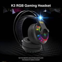 K3 Super Bass  Wear E-Sports RGB Gaming Wired Headset / headphones