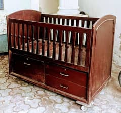 old baby cot for sale made of shishum wood