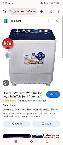 haier wahing machine 10kg. . box pack. . unused. . machine+dryer 2