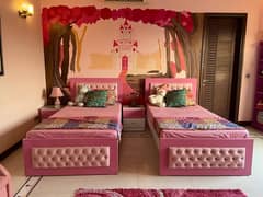 Pink themed bedroom set for girls