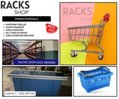 Store Rack/ wall rack/ Cash Counters/ Trolleys baskets/ POS