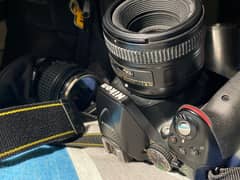 Nikon D5300 with kit lens and prime lens 50MM 1.8 with Camera Bag