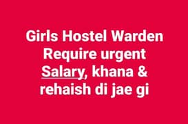 Girls hostel warden require