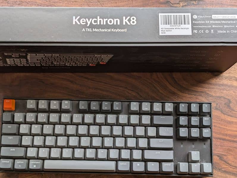 keychron k8 Tenkeyless wireless mechanical keyboard. Bluetooth/wired. 2