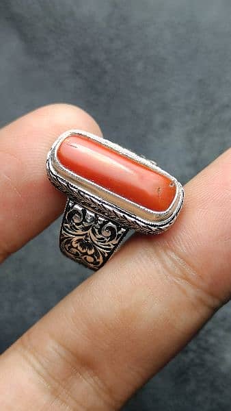 Natural Coral Marjan handmade ring Partash artwork craft beautiful 0