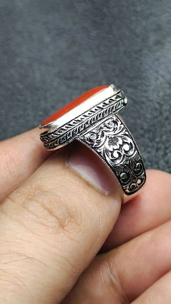 Natural Coral Marjan handmade ring Partash artwork craft beautiful 1