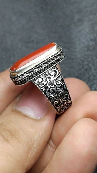 Natural Coral Marjan handmade ring Partash artwork craft beautiful 2