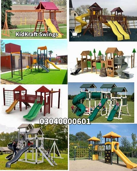 kids Slide/Swings/Kids rides/jhula/Spring rider/jungle gym/gazebo/bar 1