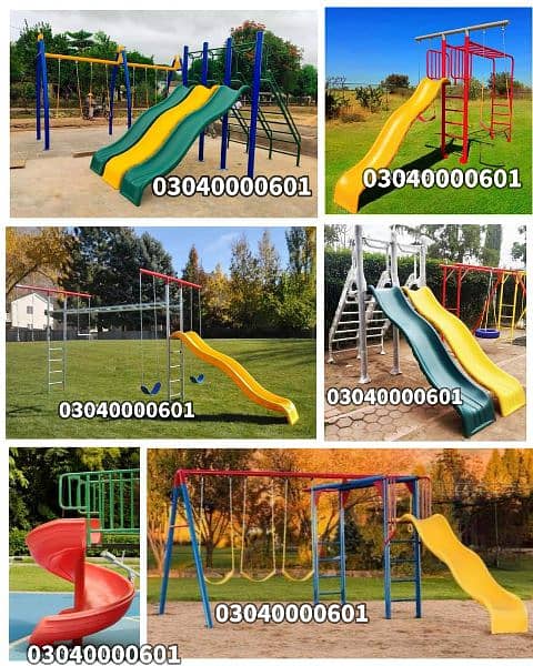 kids Slide/Swings/Kids rides/jhula/Spring rider/jungle gym/gazebo/bar 6