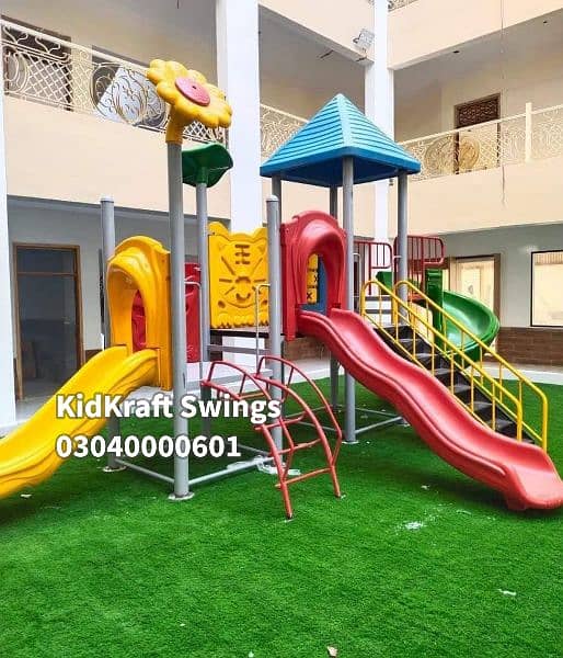 kids Slide/Swings/Kids rides/jhula/Spring rider/jungle gym/gazebo/bar 9