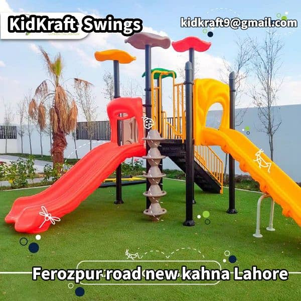 kids Slide/Swings/Kids rides/jhula/Spring rider/jungle gym/gazebo/bar 11