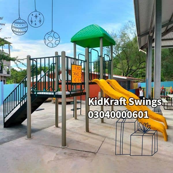 kids Slide/Swings/Kids rides/jhula/Spring rider/jungle gym/gazebo/bar 14