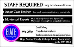 Female Teaches Required