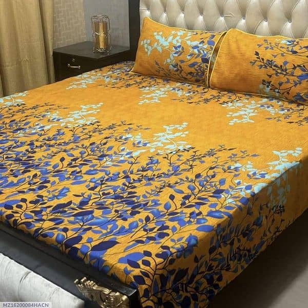 3 piece crystal cotton printed double bedsheet 4