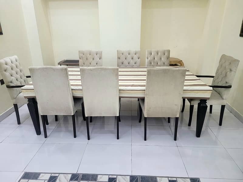 SET OF 8 CHAIRS DINNING TABLE 5