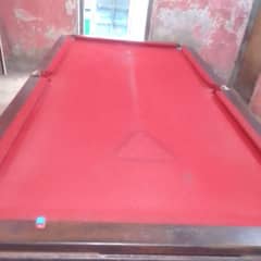 one 4×8 pools table and Patti used