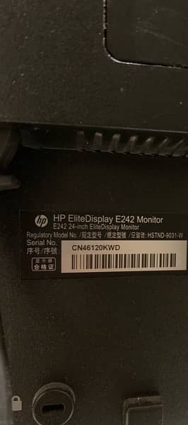 HP monitor display for sale, 24 inch 1080p resolution 7