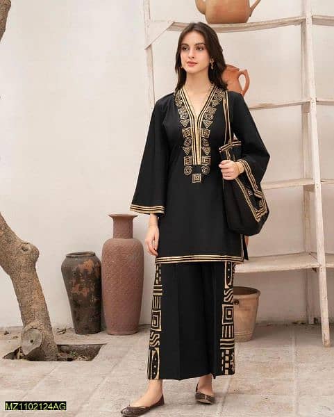 Free delivery to all over the Pakistan women stitched 2pcs suit 1