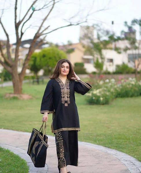 Free delivery to all over the Pakistan women stitched 2pcs suit 2