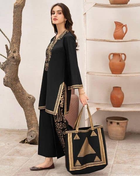 Free delivery to all over the Pakistan women stitched 2pcs suit 4