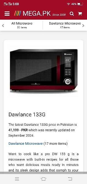 Dawlance microwave 0