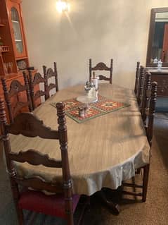 Pure sheesham Dinnig table with 8 chairs