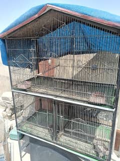 2 birds cages (3 portions wala cage and Single Cage) (Loha)