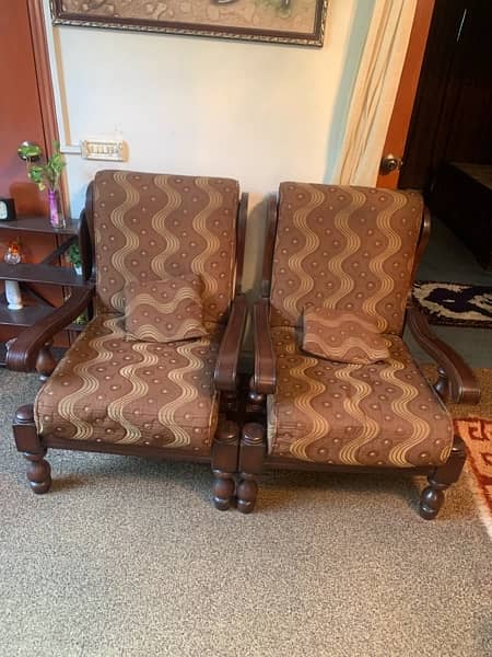 pure sheesham 3 pair of sofa With Tables 3