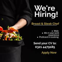 Beef and steak Chef || Male jobs available || Urgent Hiring 0