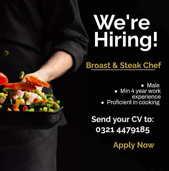 Beef and steak Chef || Male jobs available || Urgent Hiring 0