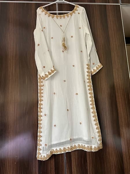 3 piece suit long shirt with gharara and duppatta 2